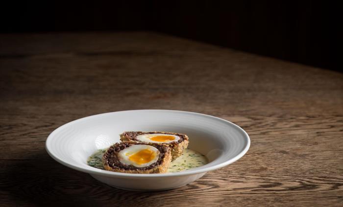 Mangalitza black pudding Scotch egg